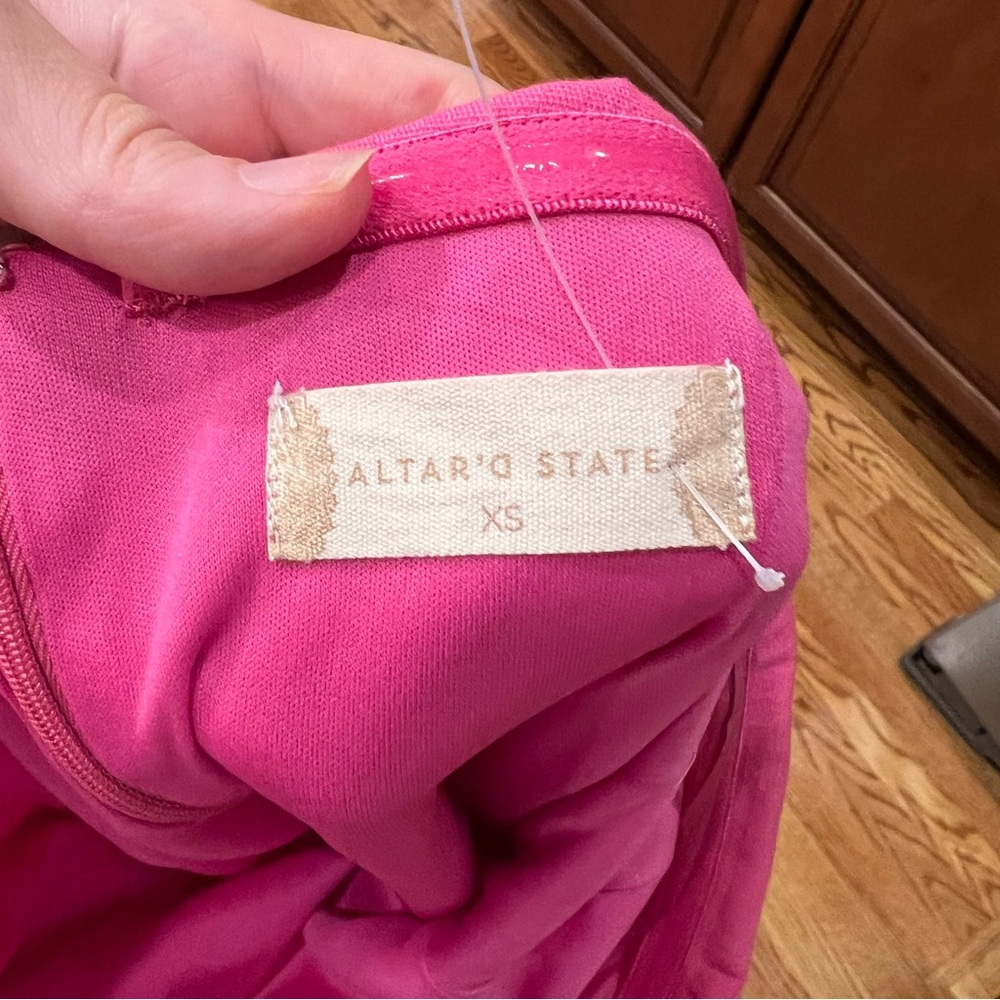 NWOT Altar’d State Phoebe Strapless Slit Dress Mini Strapless Dress Pink - Picture 10 of 10